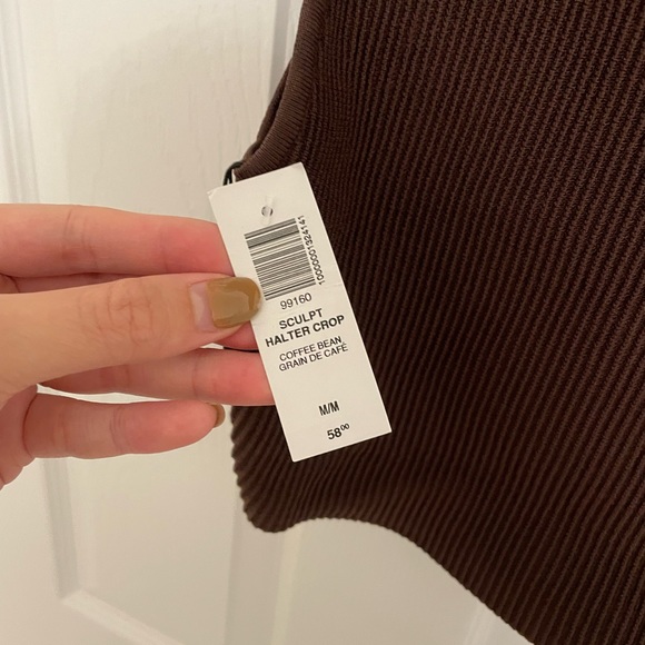 Aritzia Babaton Sculpt Cropped Halter Top (Brown) - Picture 6 of 6